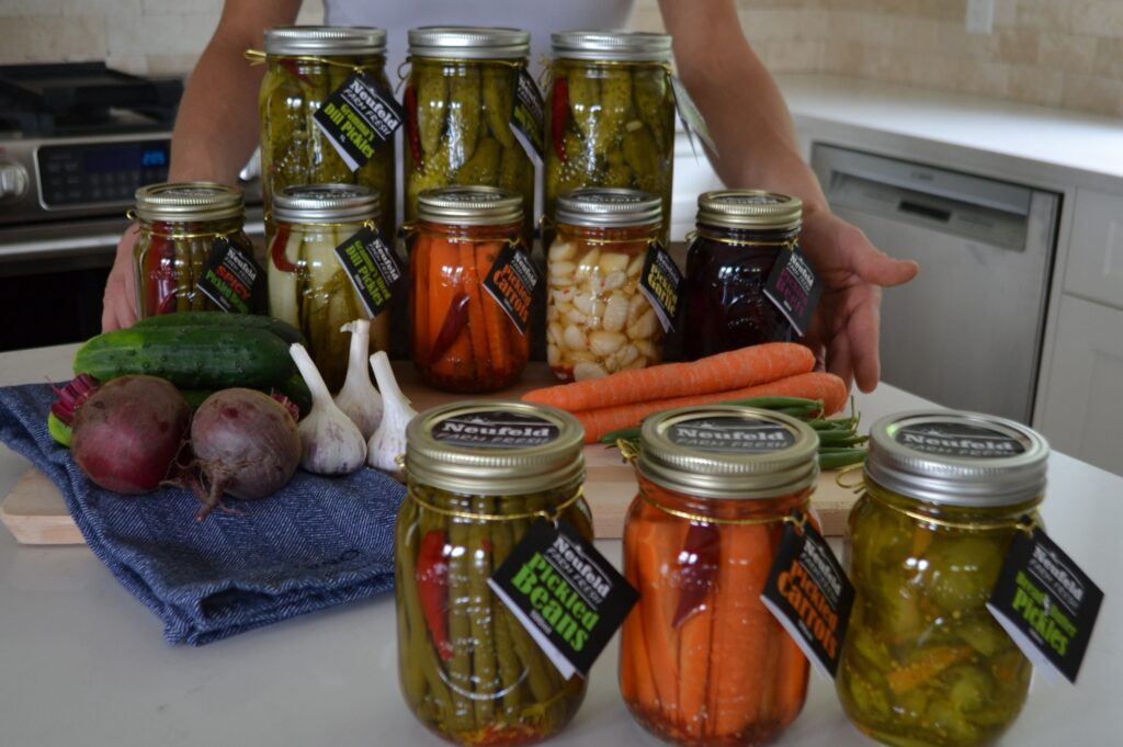 Homemade pickles and preserves from Neufeld Farm Fresh Processing