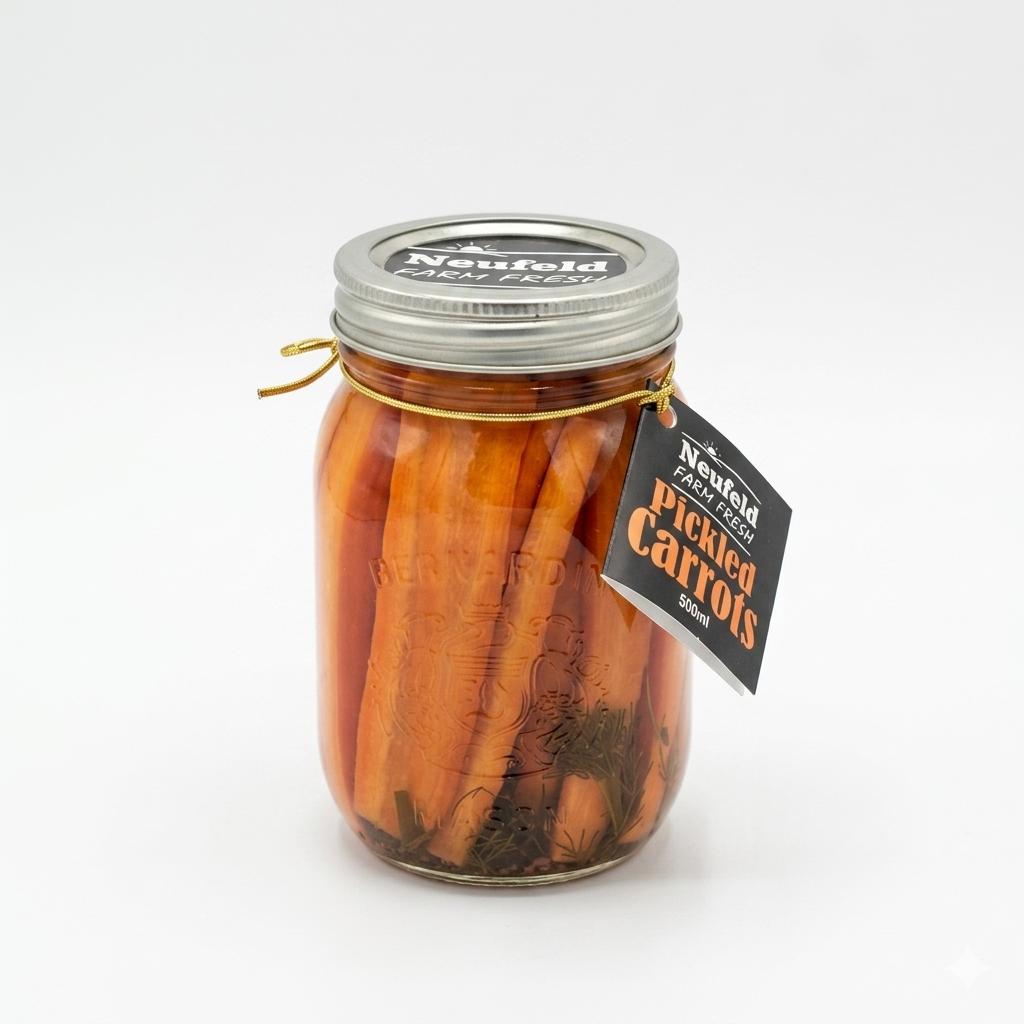 Jar of Neufeld Farm Fresh Pickled Carrots