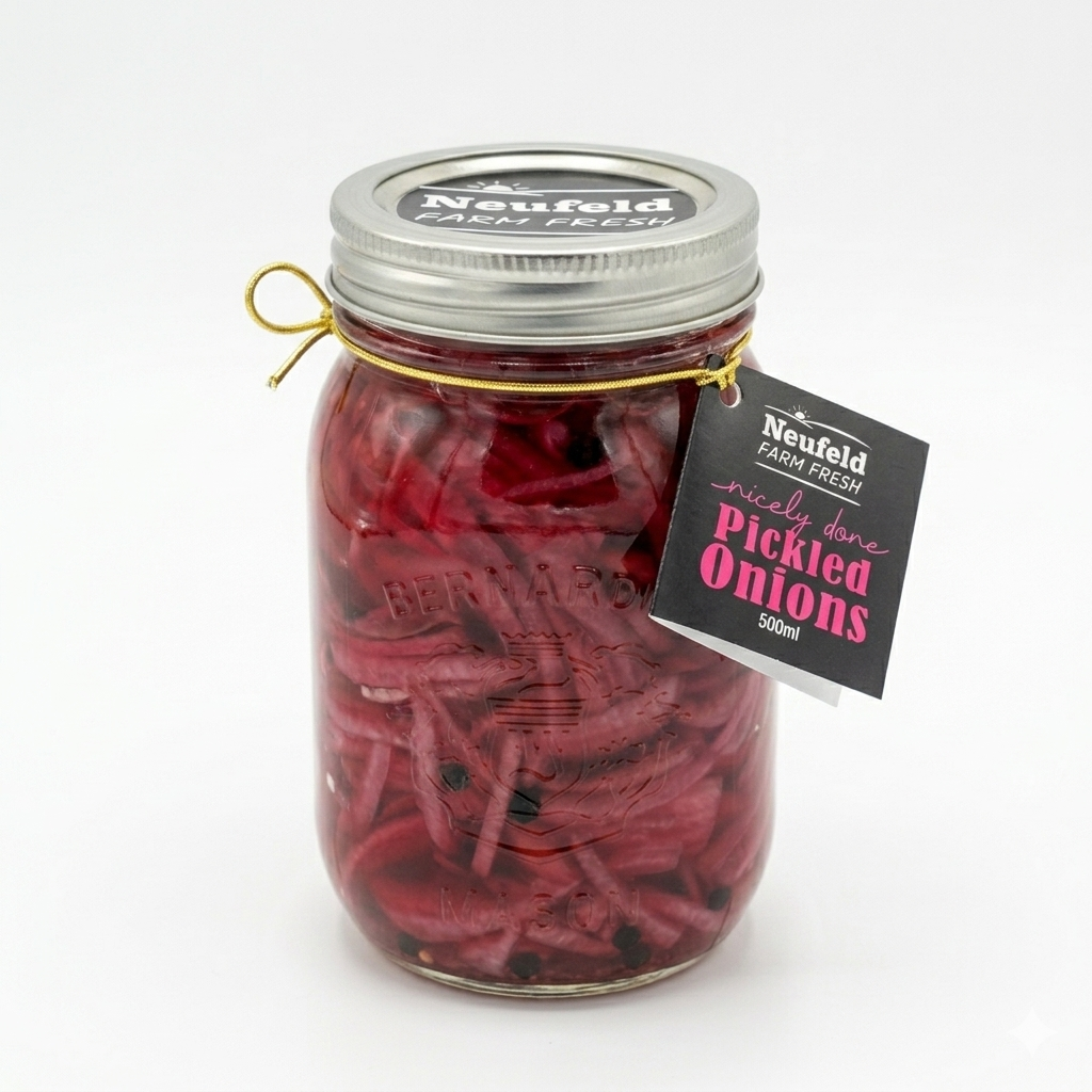 Jar of Neufeld Farm Fresh Pickled Onions