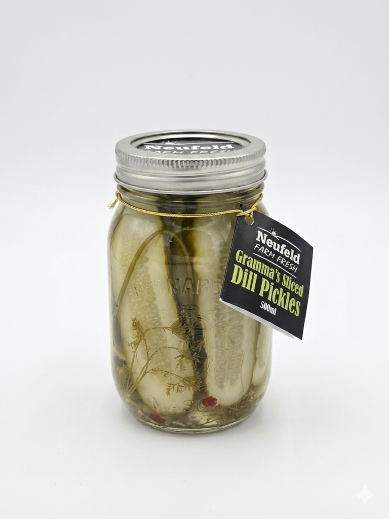 Jar of Neufeld Farm Fresh Sliced Pickles